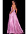 59915 Fitted V Neck Metallic Gown