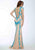 High Neck Lace Embellished Nude Mermaid Evening Dress 89902