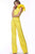 Jovani - 68599 Ruffle Accent One Shoulder Scuba Prom Jumpsuit In Yellow