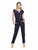 Jolibel - 115049 Asymmetrical Front Zip Jumpsuit in Black