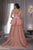 MNM Couture - K3532 Floral Embellished Mermaid Gown with Back Peplum in Pink