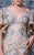 MNM Couture - K3565 Butterfly Sleeves V-neck Embellished Gown In Neutral