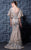 MNM Couture - K3565 Butterfly Sleeves V-neck Embellished Gown In Neutral