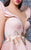 MNM Couture - K3576 Floral Embroidered Curled Sleeve Cocktail Dress In Pink