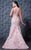 MNM Couture - K3587 Sleeveless Floral Appliqued Mermaid Gown In Pink