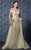MNM Couture - K3589 Floral Applique Peplum Evening Gown In Yellow