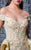 MNM Couture - K3589 Floral Applique Peplum Evening Gown In Yellow