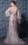 MNM Couture - K3591 Embroidered Illusion Plunging Evening Dress In Neutral