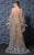 MNM Couture - K3598 Embroidered Caped Illusion Evening Gown In Neutral and Blue