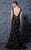 MNM Couture - K3599 Floral Embroidered Fitted Evening Gown In Black