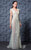 MNM Couture - K3600 Deep V-neck Mesh Embellished Sheath Gown In Green