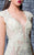 MNM Couture - K3600 Deep V-neck Mesh Embellished Sheath Gown In Green