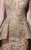 MNM Couture - K3606 Embroidered Deep V-neck Dress With Overskirt in Neutral