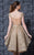 MNM Couture - K3606 Embroidered Deep V-neck Dress With Overskirt in Neutral