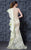 MNM Couture - K3608 Floral Applique Trumpet Dress With Train in Yellow