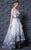 MNM Couture - K3613 Embroidered Deep V-neck High Low Dress in White