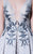 MNM Couture - K3613 Embroidered Deep V-neck High Low Dress in White