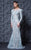 MNM Couture - K3618 Lace Embroidered Illusion Bateau Trumpet Gown in Blue