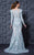 MNM Couture - K3618 Lace Embroidered Illusion Bateau Trumpet Gown in Blue