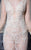 MNM Couture - K3620 Lace Embroidered Long Sleeve Trumpet Dress in White and Neutral