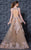 MNM Couture - K3621 Embroidered Tulle Ruffled A-line Dress in Gold