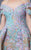 MNM COUTURE - K3637 Floral Applique Off-Shoulder A-line Dress in Pink Blue