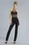 Janique K6553 Sheer Halter Illusion Jumpsuit with Lace Appliques In Black