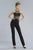 Janique K6553 Sheer Halter Illusion Jumpsuit with Lace Appliques In Black