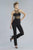 Janique K6553 Sheer Halter Illusion Jumpsuit with Lace Appliques In Black
