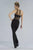 Janique K6553 Sheer Halter Illusion Jumpsuit with Lace Appliques In Black