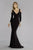 Janique K6573 - Captivating Long Sleeve Mermaid Gown with Crystallized Cuffs  In Black