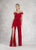 Janique - K6594 Off Shoulder Jumpsuit In Red