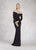 Janique - K6601 Long Sleeve Off Shoulder Sheath Dress In Black