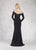 Janique - K6601 Long Sleeve Off Shoulder Sheath Dress In Black