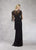 Janique - K6603 Floral Embroidered Fringe Evening Dress In Black