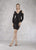 Janique - K6612 Cold Shoulder Long Sleeve V Neckline Evening Dress  In Black