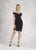 Janique - K6615 Off-Shoulder Surplice Bodice Draping Sheath Dress In Black