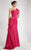 Janique - K-9000 Jeweled Ribbon Sash Gown In Pink