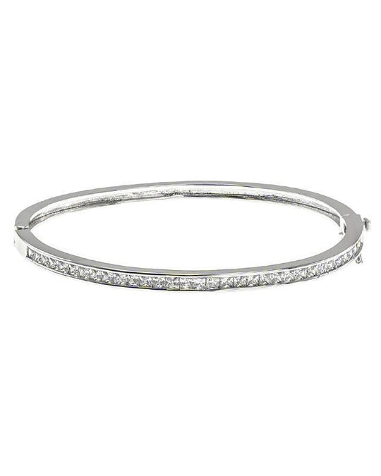 CZ By Kenneth Jay Lane - Princess CZ Bangle In Silver