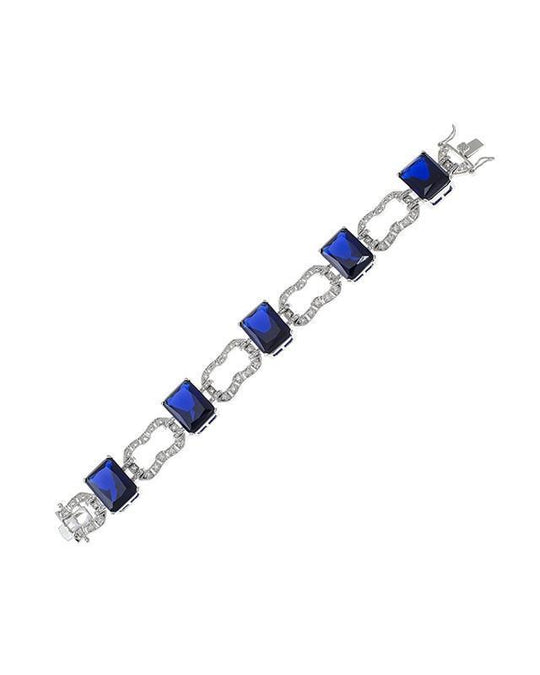 CZ by Kenneth Jay Lane - Blue Sapphire Link Bracelet in Blue