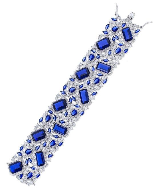 CZ by Kenneth Jay Lane - Statement Sapphire Multi Shaped Bracelet in Blue