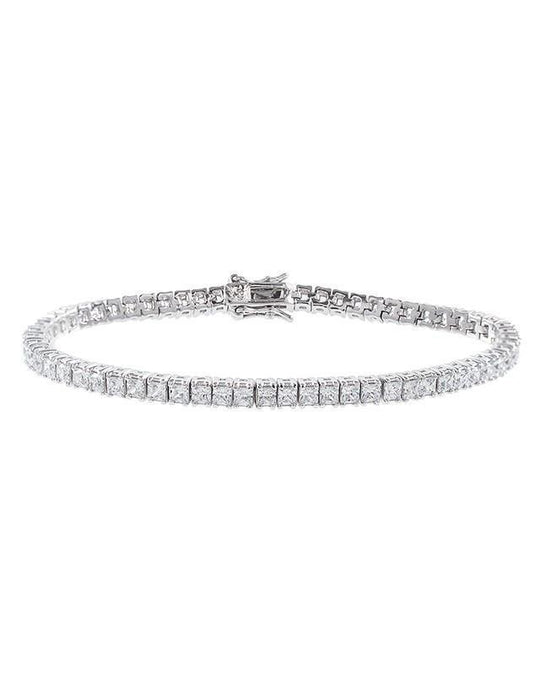CZ By Kenneth Jay Lane - Princess Cut Tennis Bracelet In Silver