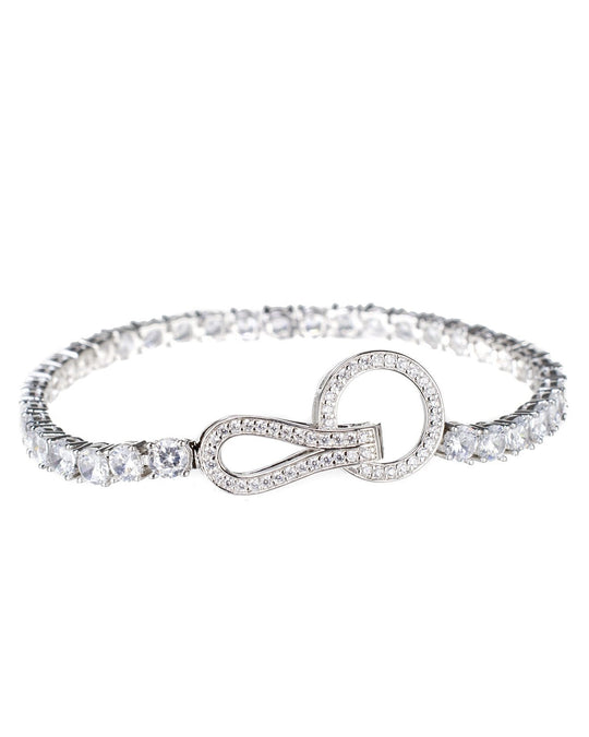 CZ By Kenneth Jay Lane - Toggle Tennis Bracelet in Silver