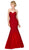 Cinderella Divine - KC1701 Beaded Lace Sweetheart Mermaid Gown In Red