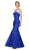 Cinderella Divine - KC1701 Beaded Lace Sweetheart Mermaid Gown In Blue