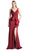 Cinderella Divine - KC1849 Sleeveless Pleated V-neck Sheath Dress