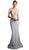 Illusion Plunge Inset Bodice Mermaid Evening Gown