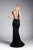 Cinderella Divine Illusion Plunge Bodice Glitter Mermaid Gown KC1875 In Black