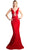 Illusion Plunge Inset Bodice Mermaid Evening Gown