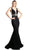 Cinderella Divine - Illusion Plunge Inset Bodice Mermaid Evening Gown